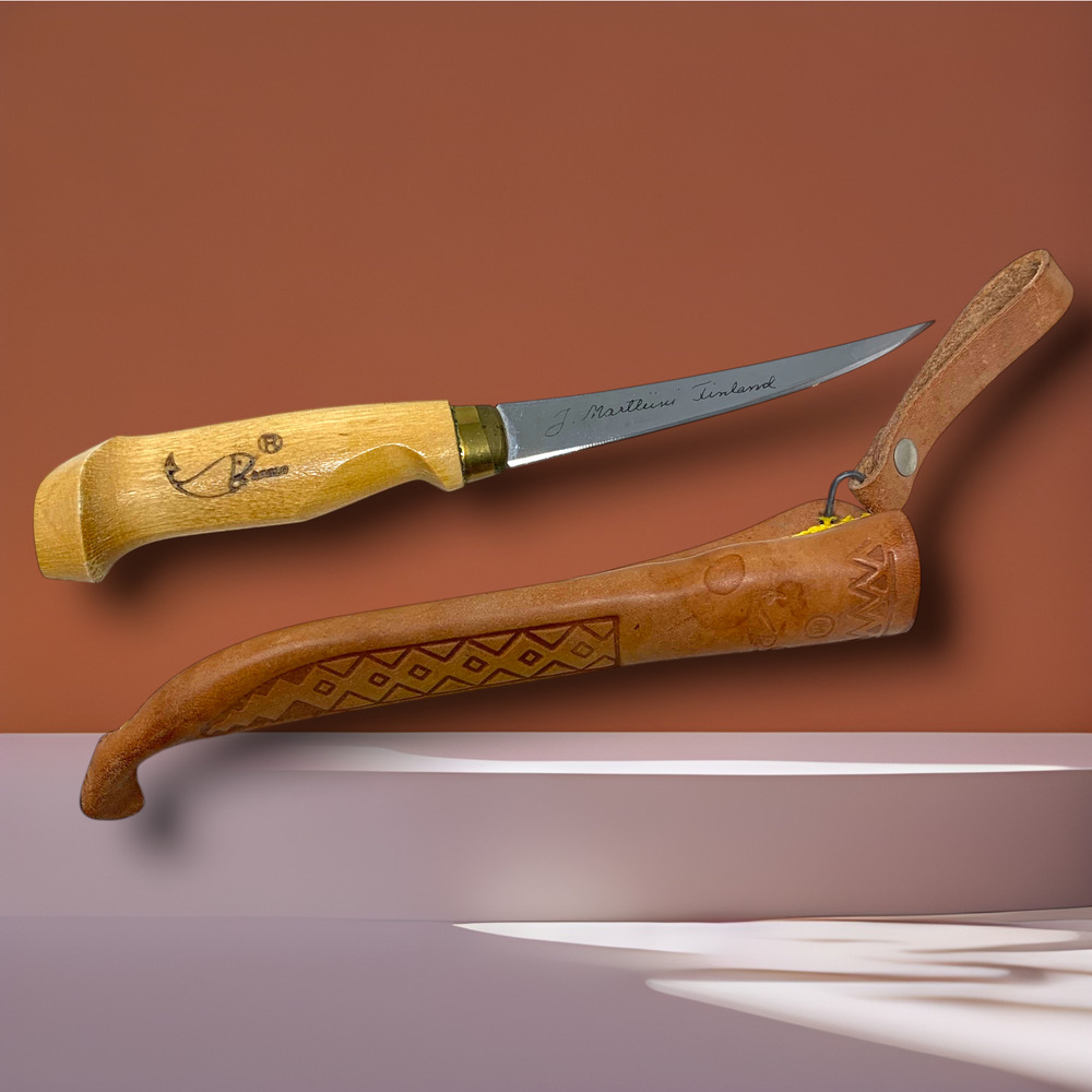 Vintage J. Marttiini Rapala 8" Stainless Steel Boning Fish Fillet Knife Finland